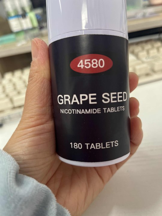 4580 Grape seed nicotinamide tablets| Standardized Polyphenol Extract Complex | Non-GMO, Gluten-Free Supplement