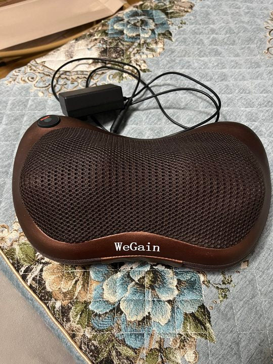 WeGain Neck Massager with heating, deep tissue kneading, electric massage pillow and other functions, suitable for back, shoulders, legs, feet, body muscle pain relief, can be used at home, in the car, in the office